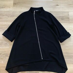 Joseph‎ Ribkoff Black Zip-Up Tunic Top Size 6